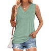 image:imageWIHOLL Tank Tops for Women Summer V Neck T Shirts Trendy Sleeveless Basic Tees Fashion Clothing2beangreen