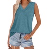 image:imageWIHOLL Tank Tops for Women Summer V Neck T Shirts Trendy Sleeveless Basic Tees Fashion Clothing2bluegreen