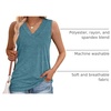image:imageWIHOLL Tank Tops for Women Summer V Neck T Shirts Trendy Sleeveless Basic Tees Fashion Clothing2bluegreen