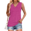 image:imageWIHOLL Tank Tops for Women Summer V Neck T Shirts Trendy Sleeveless Basic Tees Fashion Clothing2pink