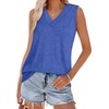 image:imageWIHOLL Tank Tops for Women Summer V Neck T Shirts Trendy Sleeveless Basic Tees Fashion Clothing3blue