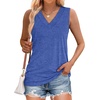 image:imageWIHOLL Tank Tops for Women Summer V Neck T Shirts Trendy Sleeveless Basic Tees Fashion Clothing3blue