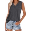 image:imageWIHOLL Tank Tops for Women Summer V Neck T Shirts Trendy Sleeveless Basic Tees Fashion Clothing3gray