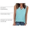 image:imageWIHOLL Tank Tops for Women Summer V Neck T Shirts Trendy Sleeveless Basic Tees Fashion Clothing3lakegreen