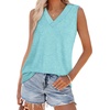 image:imageWIHOLL Tank Tops for Women Summer V Neck T Shirts Trendy Sleeveless Basic Tees Fashion Clothing3lakegreen