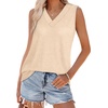 image:imageWIHOLL Tank Tops for Women Summer V Neck T Shirts Trendy Sleeveless Basic Tees Fashion Clothing4apricot