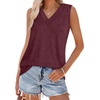 image:imageWIHOLL Tank Tops for Women Summer V Neck T Shirts Trendy Sleeveless Basic Tees Fashion Clothing4rustred