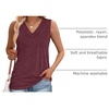image:imageWIHOLL Tank Tops for Women Summer V Neck T Shirts Trendy Sleeveless Basic Tees Fashion Clothing4rustred