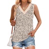 image:imageWIHOLL Tank Tops for Women Summer V Neck T Shirts Trendy Sleeveless Basic Tees Fashion Clothing5beige Leopard