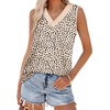 image:imageWIHOLL Tank Tops for Women Summer V Neck T Shirts Trendy Sleeveless Basic Tees Fashion Clothing5beige Leopard