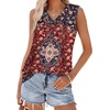image:imageWIHOLL Tank Tops for Women Summer V Neck T Shirts Trendy Sleeveless Basic Tees Fashion Clothing5crimson Ethnic