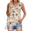 image:imageWIHOLL Tank Tops for Women Summer V Neck T Shirts Trendy Sleeveless Basic Tees Fashion Clothing5khaki Floral