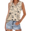 image:imageWIHOLL Tank Tops for Women Summer V Neck T Shirts Trendy Sleeveless Basic Tees Fashion Clothing5khaki Floral