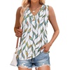 image:imageWIHOLL Tank Tops for Women Summer V Neck T Shirts Trendy Sleeveless Basic Tees Fashion Clothing5multi Leaf