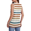 image:imageWIHOLL Tank Tops for Women Summer V Neck T Shirts Trendy Sleeveless Basic Tees Fashion Clothing5rainbow Striped