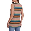 image:imageWIHOLL Tank Tops for Women Summer V Neck T Shirts Trendy Sleeveless Basic Tees Fashion Clothing5rainbow Stripes