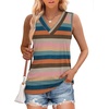 image:imageWIHOLL Tank Tops for Women Summer V Neck T Shirts Trendy Sleeveless Basic Tees Fashion Clothing5rainbow Stripes
