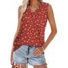 image:imageWIHOLL Tank Tops for Women Summer V Neck T Shirts Trendy Sleeveless Basic Tees Fashion Clothing5red White Flowers
