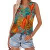 image:imageWIHOLL Tank Tops for Women Summer V Neck T Shirts Trendy Sleeveless Basic Tees Fashion Clothing5tropical Palm