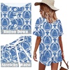 image:imageWIHOLL Two Piece Outfits for Women Lounge Sets Button Down Top and Shorts Set Sweatsuits with PocketsShort Sleeve  Blue Floral