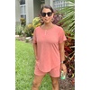 image:imageWIHOLL Two Piece Outfits for Women Lounge Sets Button Down Top and Shorts Set Sweatsuits with PocketsShort Sleeve  Orange