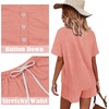 image:imageWIHOLL Two Piece Outfits for Women Lounge Sets Button Down Top and Shorts Set Sweatsuits with PocketsShort Sleeve  Orange