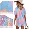image:imageWIHOLL Two Piece Outfits for Women Lounge Sets Button Down Top and Shorts Set Sweatsuits with PocketsShort Sleeve  Tie Dye Pink
