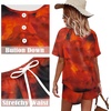 image:imageWIHOLL Two Piece Outfits for Women Lounge Sets Button Down Top and Shorts Set Sweatsuits with PocketsShort Sleeve Tie Dye Red