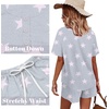 image:imageWIHOLL Two Piece Outfits for Women Lounge Sets Button Down Top and Shorts Set Sweatsuits with PocketsStar Printgrey