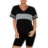 image:imageWIHOLL Two Piece Outfits for Women Short Sleeve V Neck Biker Shorts Set 20263black