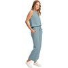 image:imageWIHOLL Two Piece Set for Women Summer Outfits Vacation Lounge Sets Round Neck Matching Sets Wide Leg Crop PantsLight Blue