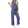 image:imageWIHOLL Two Piece Set for Women Summer Outfits Vacation Trendy Lounge Sets V Neck Matching SetsBlue