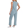 image:imageWIHOLL Two Piece Set for Women Summer Outfits Vacation Trendy Lounge Sets V Neck Matching SetsLight Blue