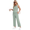 image:imageWIHOLL Two Piece Set for Women Summer Outfits Vacation Trendy Lounge Sets V Neck Matching SetsSage Green