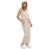 image:imageWIHOLL Two Piece Sets for Women Summer Outfits Matching Lounge Sets Wide Leg Crop Pants Vacation Travel1beige