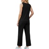image:imageWIHOLL Two Piece Sets for Women Summer Outfits Matching Lounge Sets Wide Leg Crop Pants Vacation Travel1black