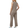image:imageWIHOLL Two Piece Sets for Women Summer Outfits Matching Lounge Sets Wide Leg Crop Pants Vacation Travel1coffee
