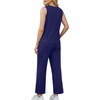 image:imageWIHOLL Two Piece Sets for Women Summer Outfits Matching Lounge Sets Wide Leg Crop Pants Vacation TravelBlue