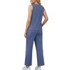 image:imageWIHOLL Two Piece Sets for Women Summer Outfits Matching Lounge Sets Wide Leg Crop Pants Vacation TravelBlue2