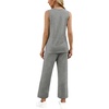image:imageWIHOLL Two Piece Sets for Women Summer Outfits Matching Lounge Sets Wide Leg Crop Pants Vacation TravelGray