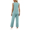image:imageWIHOLL Two Piece Sets for Women Summer Outfits Matching Lounge Sets Wide Leg Crop Pants Vacation TravelLake Blue