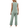 image:imageWIHOLL Two Piece Sets for Women Summer Outfits Matching Lounge Sets Wide Leg Crop Pants Vacation TravelSage Green
