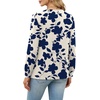 image:imageWIHOLL V Neck Long Sleeve Shirts Womens Tops Dressy Casual Fall OutfitsApricot Blue Floral