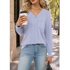 image:imageWIHOLL V Neck Long Sleeve Shirts Womens Tops Dressy Casual Fall OutfitsBlue White Stripe