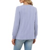 image:imageWIHOLL V Neck Long Sleeve Shirts Womens Tops Dressy Casual Fall OutfitsBlue White Stripe