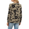 image:imageWIHOLL V Neck Long Sleeve Shirts Womens Tops Dressy Casual Fall OutfitsBrown Black Floral
