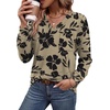 image:imageWIHOLL V Neck Long Sleeve Shirts Womens Tops Dressy Casual Fall OutfitsBrown Black Floral