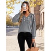 image:imageWIHOLL V Neck Long Sleeve Shirts Womens Tops Dressy Casual Fall OutfitsFloral Grey