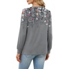 image:imageWIHOLL V Neck Long Sleeve Shirts Womens Tops Dressy Casual Fall OutfitsFloral Grey