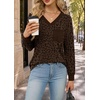image:imageWIHOLL V Neck Long Sleeve Shirts Womens Tops Dressy Casual Fall OutfitsLeopard Print
